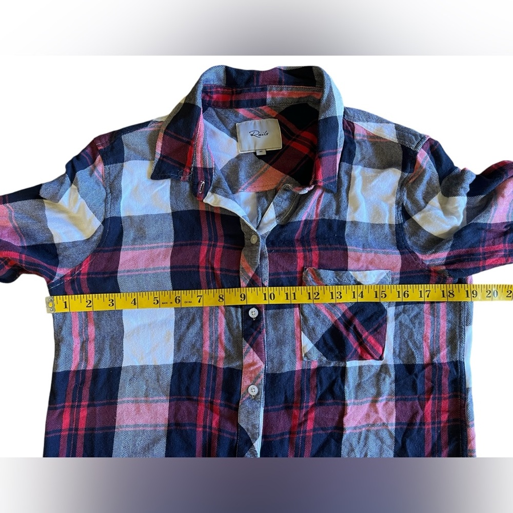 RAILS Women’s Hunter Plaid Button-Up Long Sleeve Shirt Red White Blue Size M - Picture 7 of 10